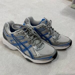 Asics Gray and Blue Athletic Shoes
